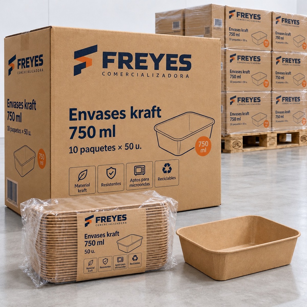 [FY-ENVASE-750] Envases kraft 750 ml, 50 u.