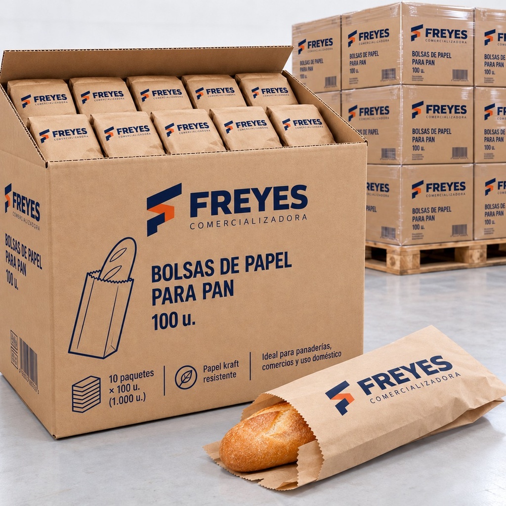 [FY-BOLSA-PAN] Bolsas de papel para pan, 100 u.