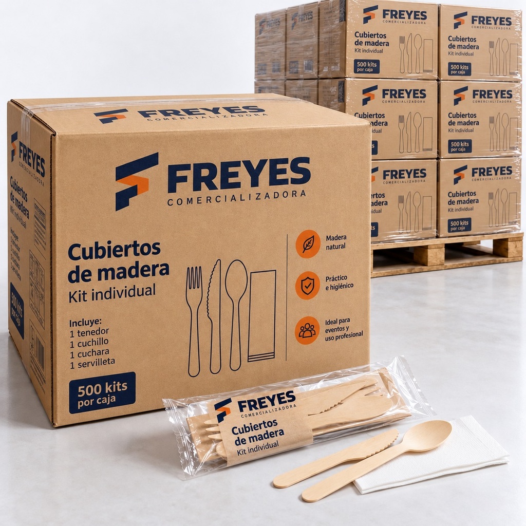 [FY-CUBIERTOS] Cubiertos de madera, kit individual