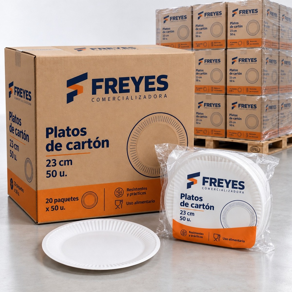 [FY-PLATOS] Platos de cartón 23 cm, 50 u.
