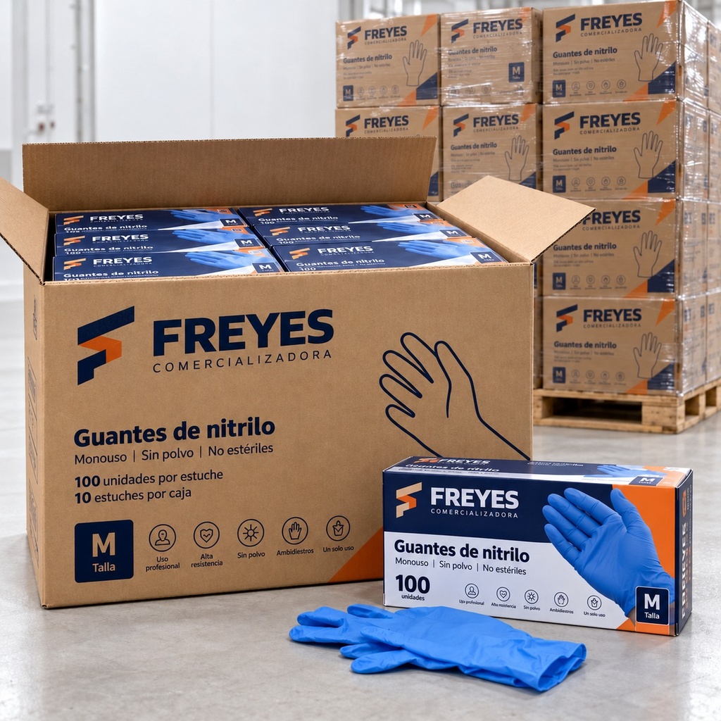 [FY-GUANTES-NITRILO] Guantes de nitrilo M, 100 u.