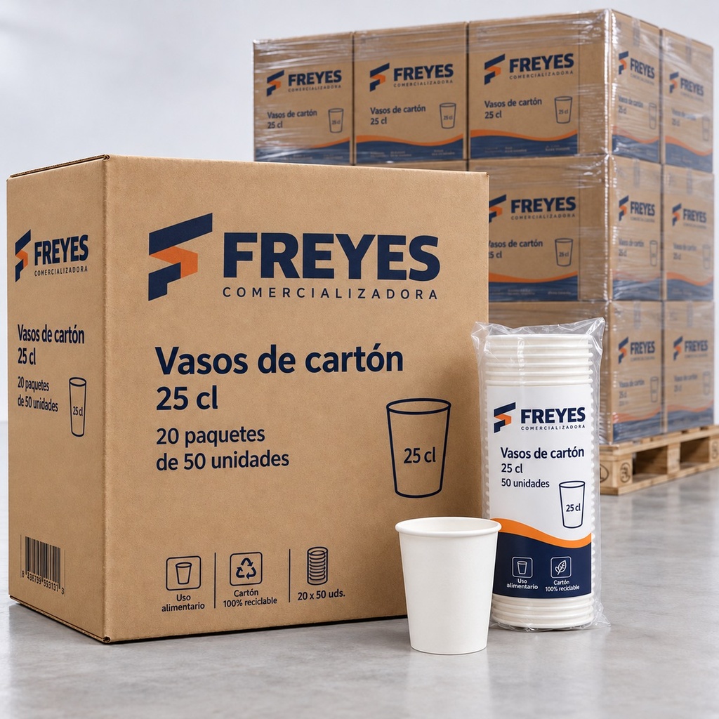[FY-VASOS] Vasos de cartón 25 cl, 50 u.